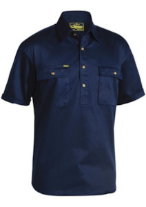 BSC1433 Bisley Closed Front Cotton Drill Shirt - Short Sleeve