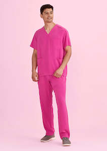 CSP102UL BizCare Unisex Pink V-Neck Scrub Pant - Clearance