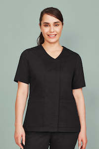 Scrubs: CST240LS BizCare Parks Womens Zip Front Crossover Scrub Top