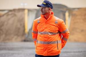 Hi Vis: BJ6842T Bisley Taped Hi Vis Heated Jacket With Hood