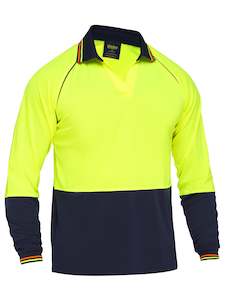 Hi Vis Tops: BK6440 Bisley Two Tone Hi Vis Long Sleeve Polo