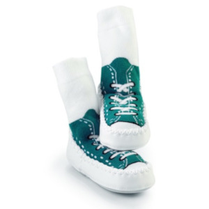 Slippers Socks: Mocc On Sneaker - Turquoise
