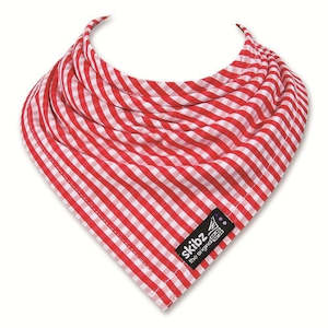 Clothing Bibs: Skibz Dribble Bandana Bib - Red Gingham