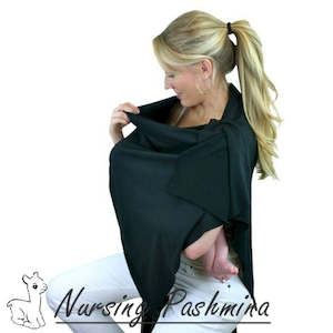 Clothing Bibs: Nursing Pashmina Shawl - Black