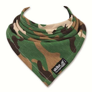 Clothing Bibs: Skibz Dribble Bandana Bib - Khaki Camouflage