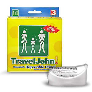 Motion Sickness: TravelJohn Resealable Disposable Urinal - 3 Pack