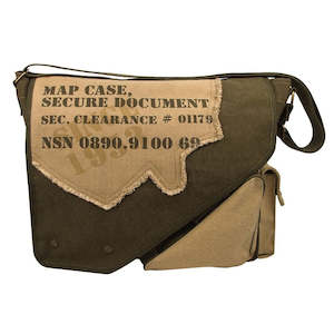 Rothco Vintage Messenger Canvas Imprinted Map Bag - Olive