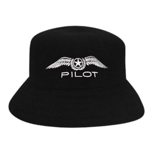 Pilot Wings Bucket Hat - Black