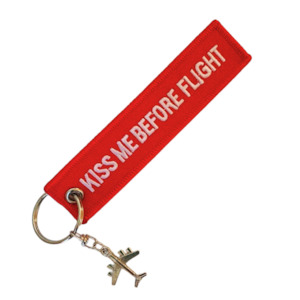 Apparel And Accessories: Kiss Me Before Flight Keyring