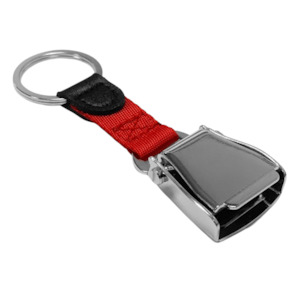 Apparel And Accessories: Seatbelt Keychain - Red
