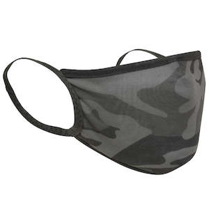 Face Masks: Rothco Reusable 3-Layer Face Mask - Black Camo (L/XL)