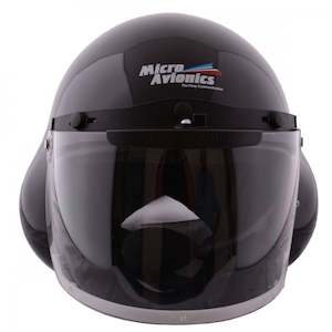 Microavionics: MicroAvionics Integrated GA Headset in Black Helmet