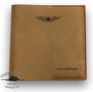 Logbooks And Covers: Sparrowhawk Pilot's Logbook Cover - Nubuck Leather - Laser Engraved