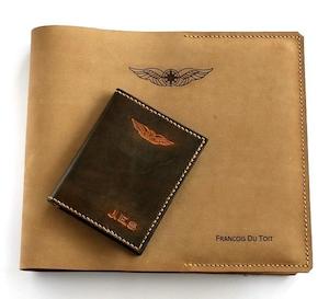 Logbooks And Covers: Sparrowhawk New Zealand CAA Logbook Cover with Licence and Medical Certificate Wallet Combo - Nubuck and Hand Finished Leather