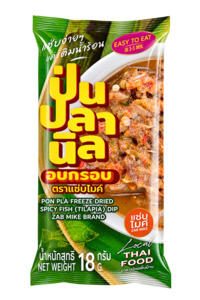 Pickproducts: Zab Mike Freeze-Dried Spicy Tilapia Dip (Pon Pla) – 18g / Spicy Mike, Crispy Nilap Fish Powder, Freeze Dry – 18g.
