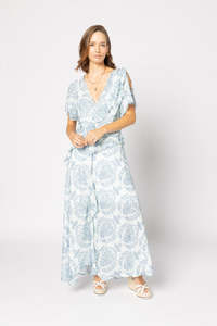 2223 - Breeze Dress - Blue Damask