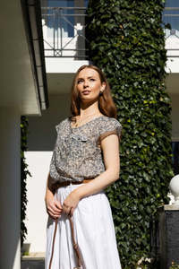 1282 - Tea Time Top - Silver Cloud