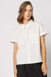 8047 - Fonze Shirt - White/Black Stripe