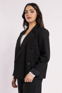 Jackets: 5079 - Espresso Blazer - Noir Stripe