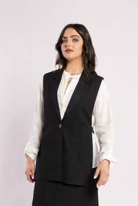 Jackets: 5078 - Au Lait Waistcoat - Noir Stripe