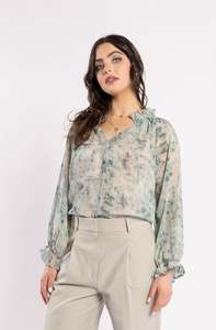 1322 - Bon Blouse - Fossil Print