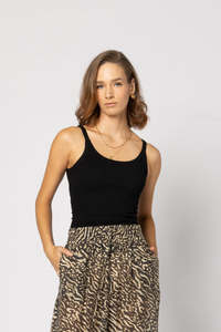 Tops Blouses Camis Tees: 1129 - LOGO - Ruby Rib - Black