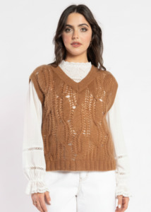 Knitwear: 3071L - Fliss Vest - Chestnut