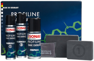 Accessories: SONAX PROFILINE CERAMIC COATING CC36. EASY APPLICATION KIT FOR THE PROFESSIONAL AS WELL AS THE PROSUMER.