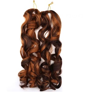 Hair Extensions: French Curls Wavy Crochet Braid #P30/33 - Brown / Copper