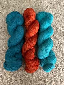 Clayton: Teal Duo with Oxidised Orange