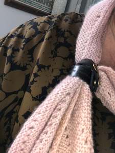 Leather Shawl Cuff - black