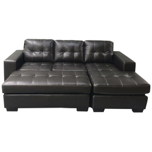 Fenton Bonded Leather 3 Seater Chaise Sofa with Ottoman - Dream Furniture