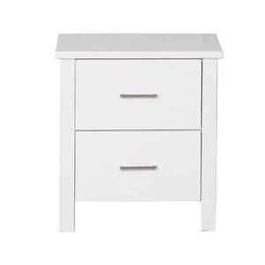 Florence White 2 Drawer Bedside - Dream Furniture