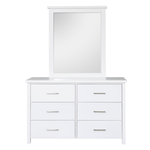 Products: Charles White 6 Drawer Dresser with Mirror - Dream Furniture