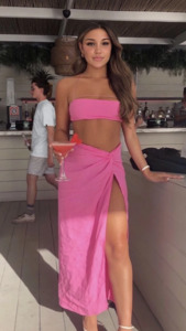 Two Piece Sets: Natalie Rolt Kylie Set - Candy Pink