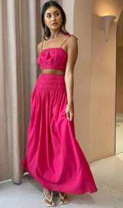 STEELE Ginger Crop & Cruise Skirt - Fuchsia