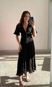 Ruby Mirella V-Neck Midi - Black