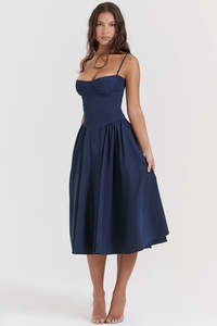 House Of Cb: House of CB Samaria Sundress - French Navy