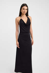 Kookai Black Char Cowl Maxi Dress