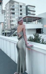 Ex Hire For Sale: Bec + Bridge Moon Dance Strapless Dress in Sage - Ex Hire for Sale