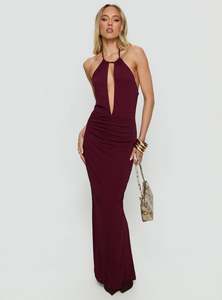 Ball Season: Princess Polly Lyssa Halter Plunge Maxi Dress