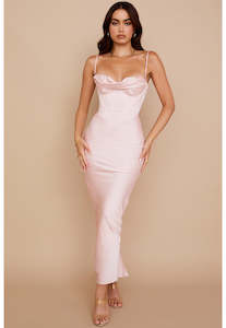 Size 8: House of CB Charmaine Dress Blush Pink Sz 8
