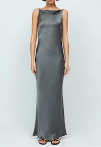 Bec And Bridge: EX RENTAL Bec and Bridge Celestial Cowl Back Dress Gun Metal Sz 8