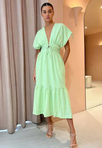 Green Dresses: EX RENTAL Sovere Lucid Midi Dress Green Sz 6