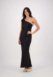 Cocktail Dresses: Caitlin Crisp One Shoulder Wilmer Dress Black Sz 8
