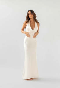 Size 8: Arcina Ori Daniella Halter Dress Ivory Sz 8