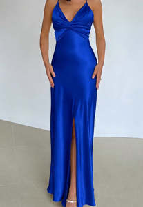 Balldress: Ruth Tarvydas Enchantress Blue Slip Dress Sz 6