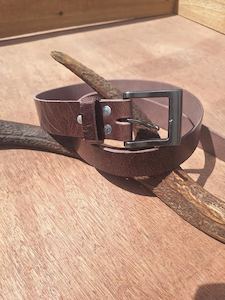 Belts And Accessories: Antique Chocolate, Water Buffalo Leather Belt