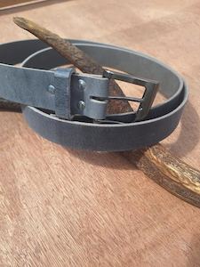 Belts And Accessories: Grey, Water Buffalo Leather Belt