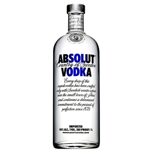 Spirits Drinkland: Absolut Blue Pure Sweden Vodka 1 Litre